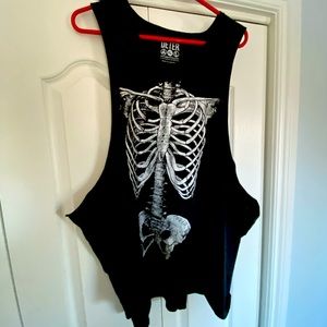 Muscle Tank with Skeletal Motif